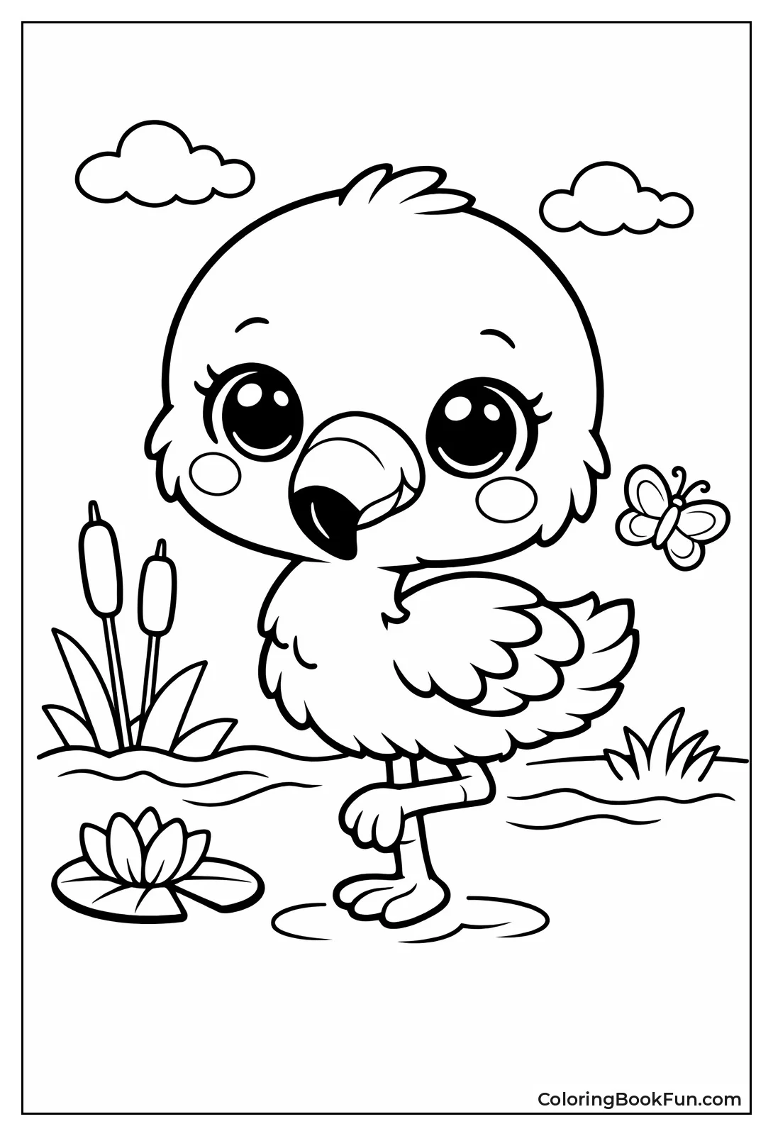 Kawaii Baby Flamingo Cuddles