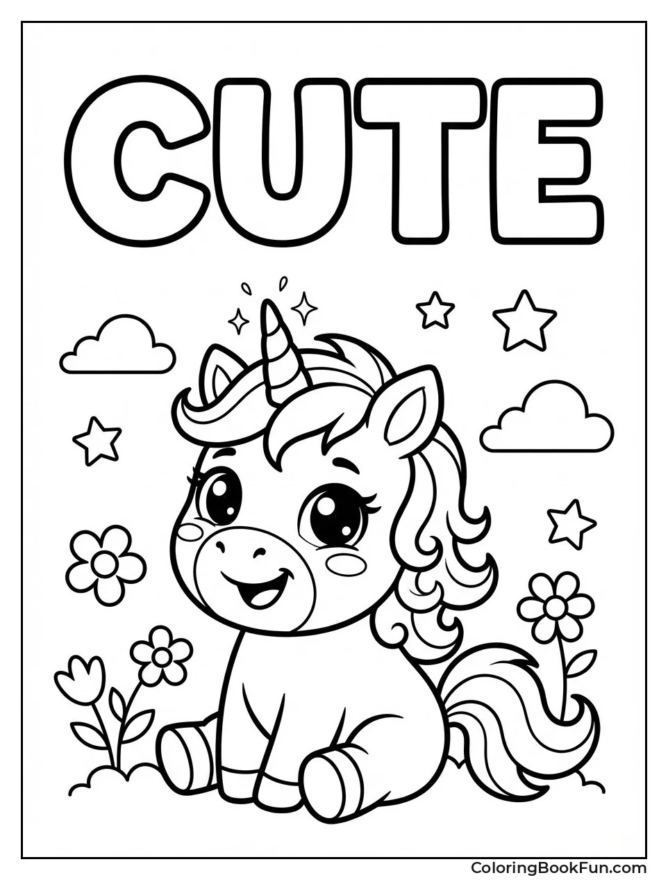 Chubby Baby Unicorn Sitting