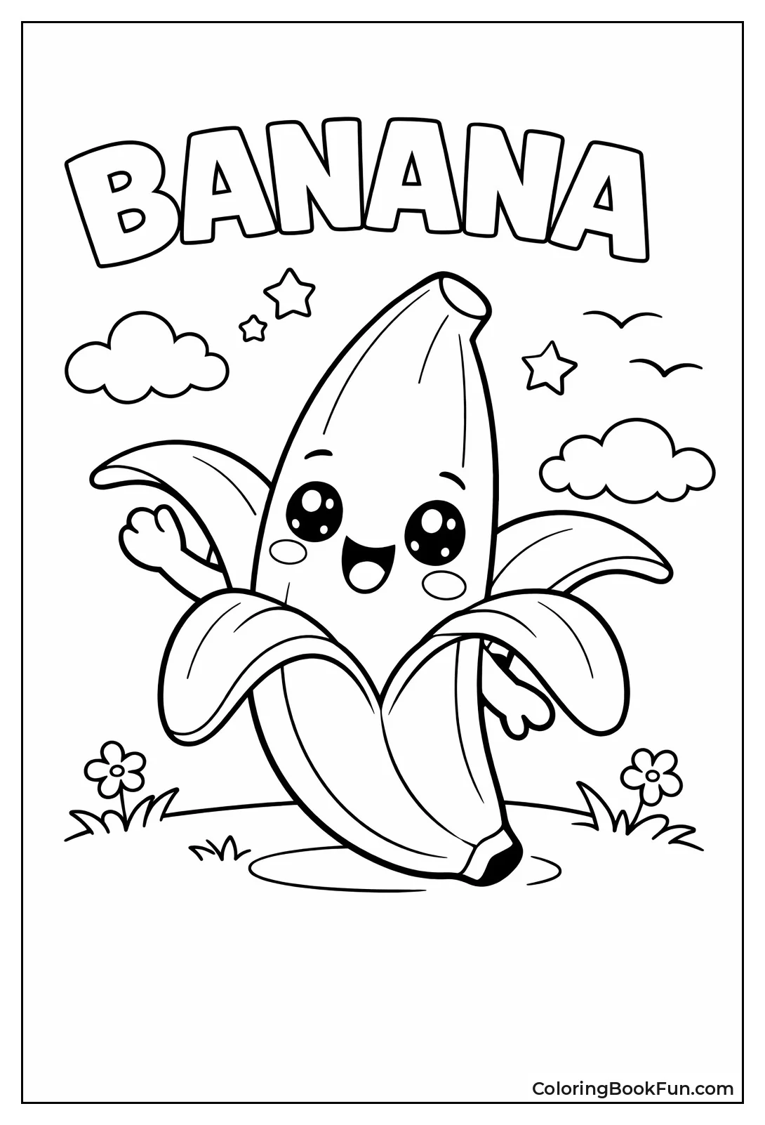 Kawaii Banana with Big Eyes