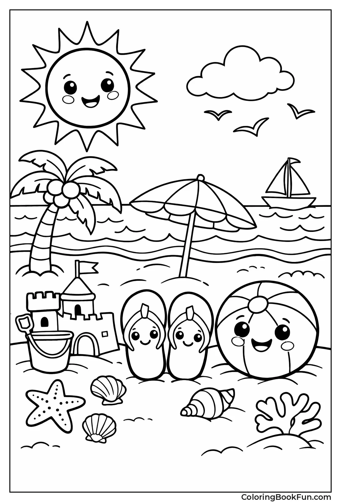 Kawaii Smiling Beach Items