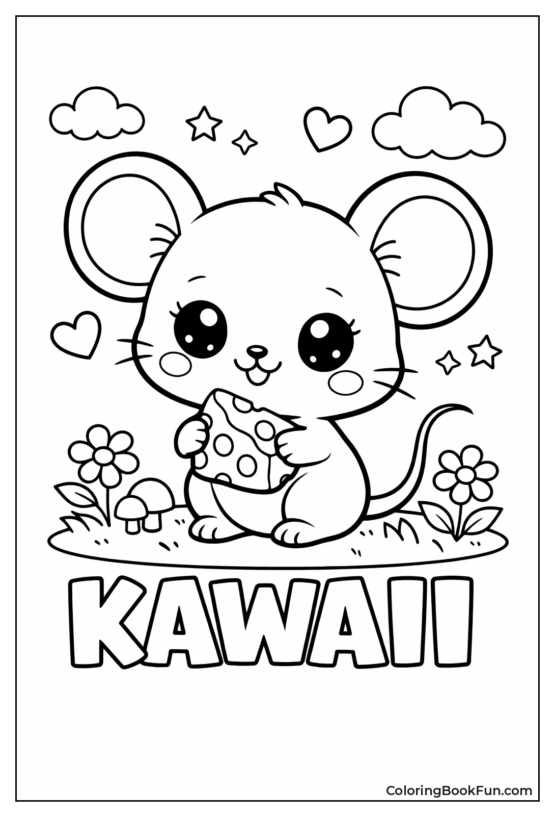 Kawaii Mouse with Big Eyes
