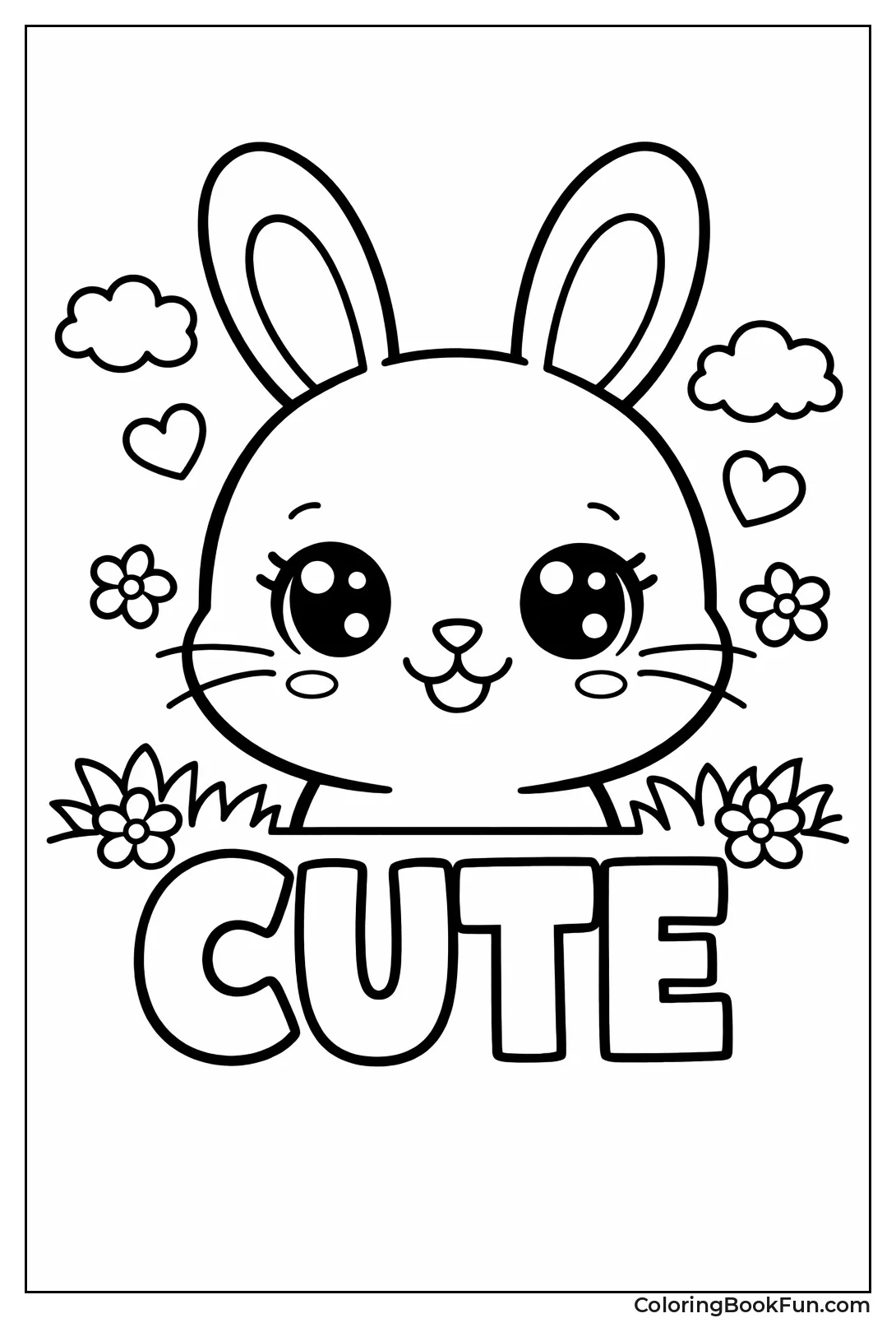 Kawaii Bunny with Big Eyes