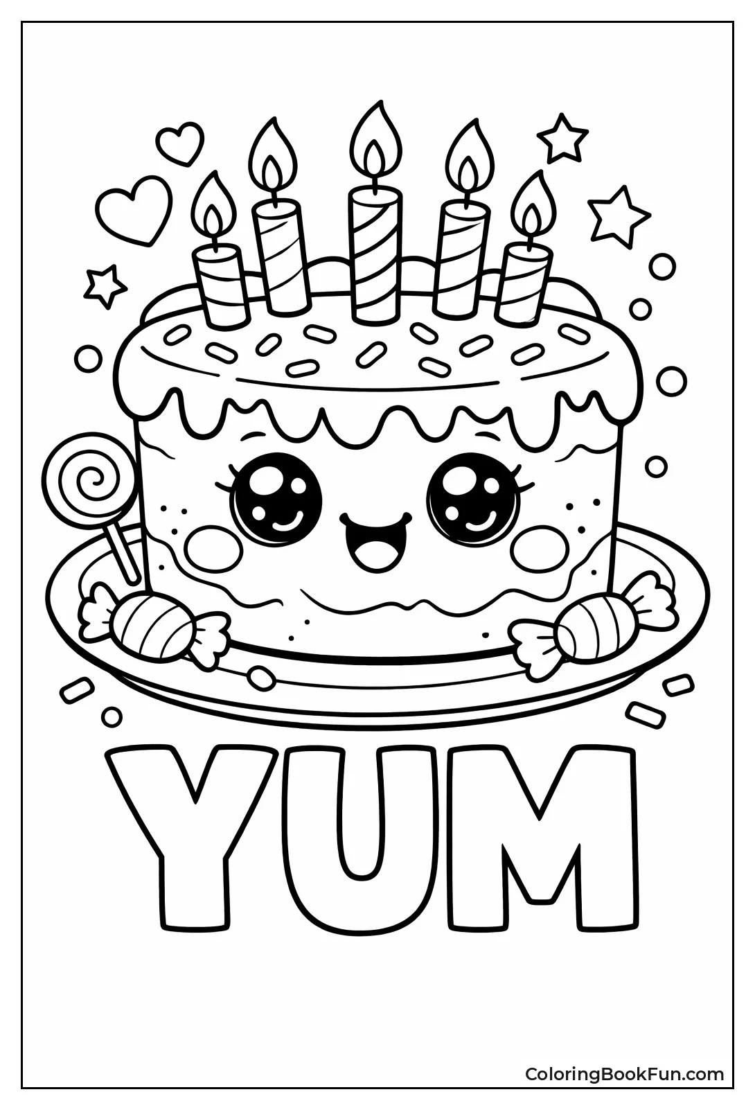 Smiling Kawaii Cake Face