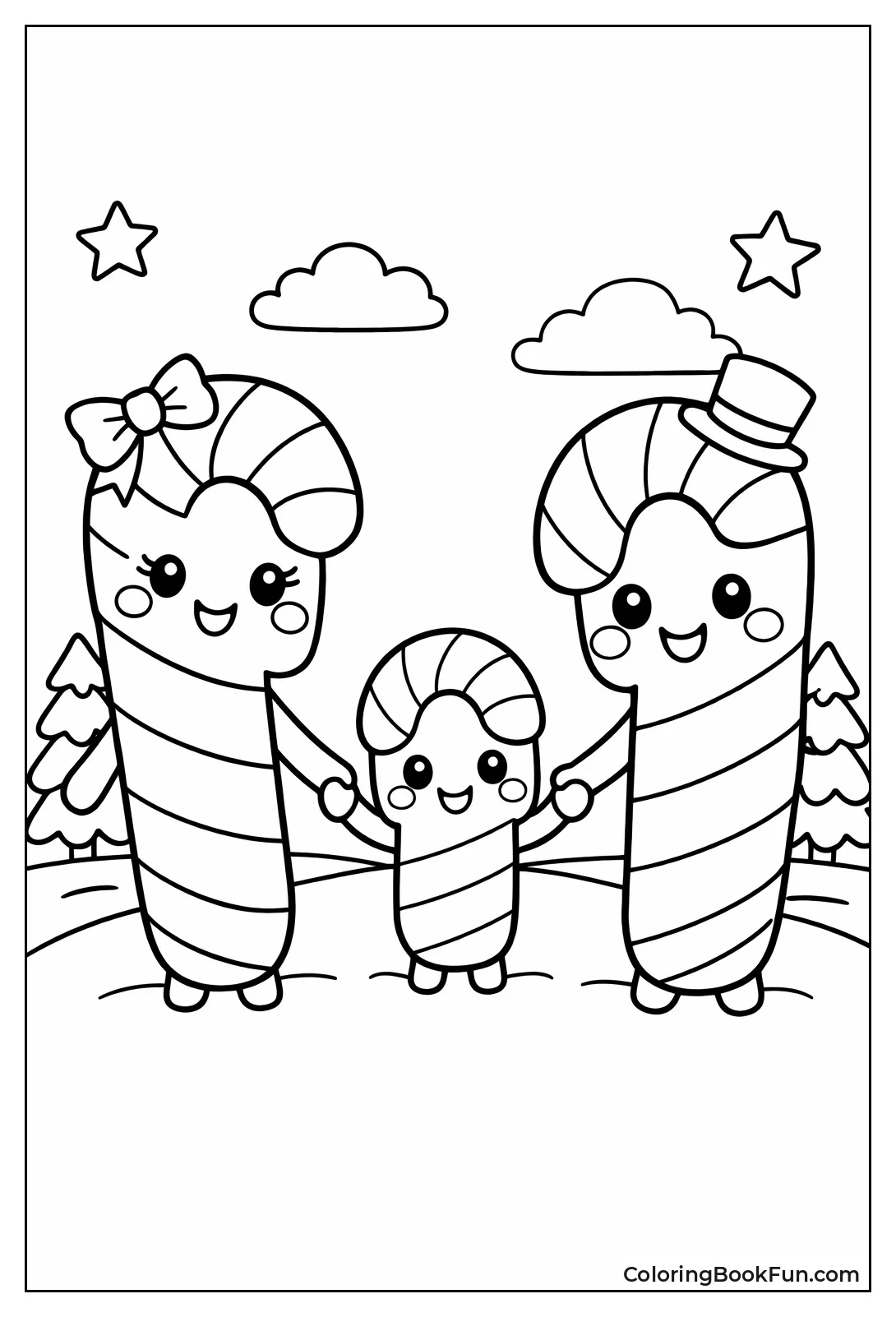 Cute Candy Cane Family