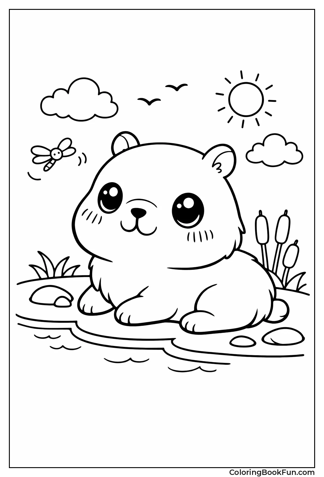 Kawaii Capybara with Big Eyes