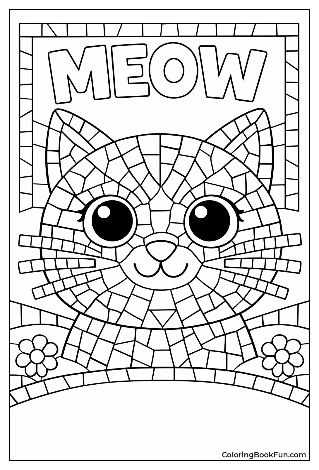Kawaii Cat Face Mosaic