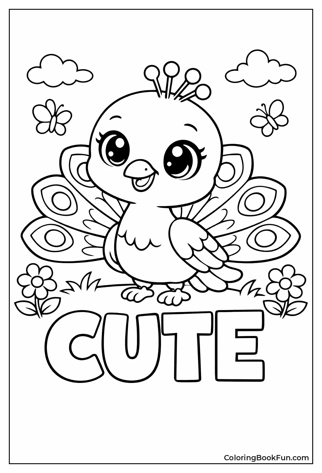 Kawaii Chibi Peacock