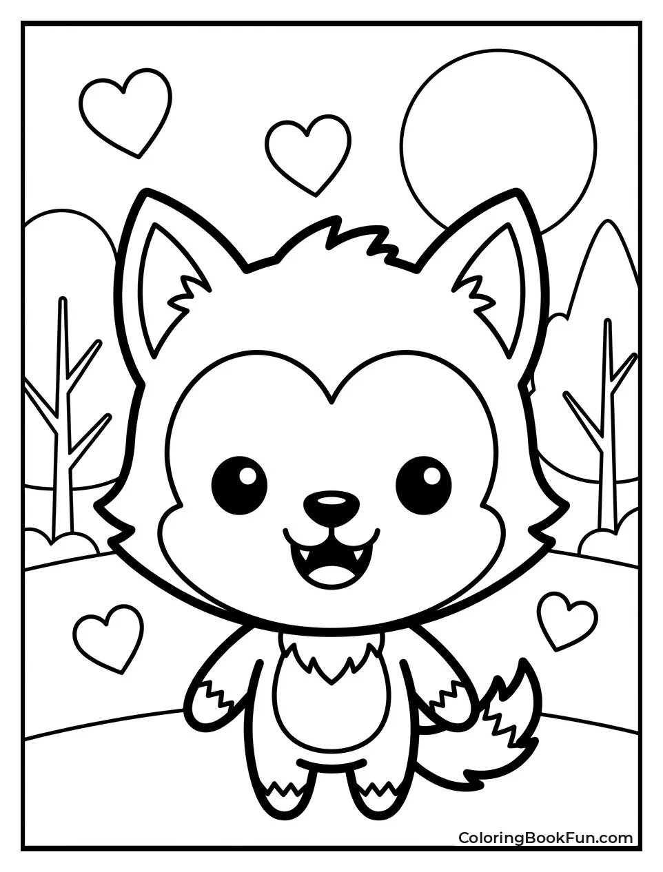 Chibi Werewolf with Hearts