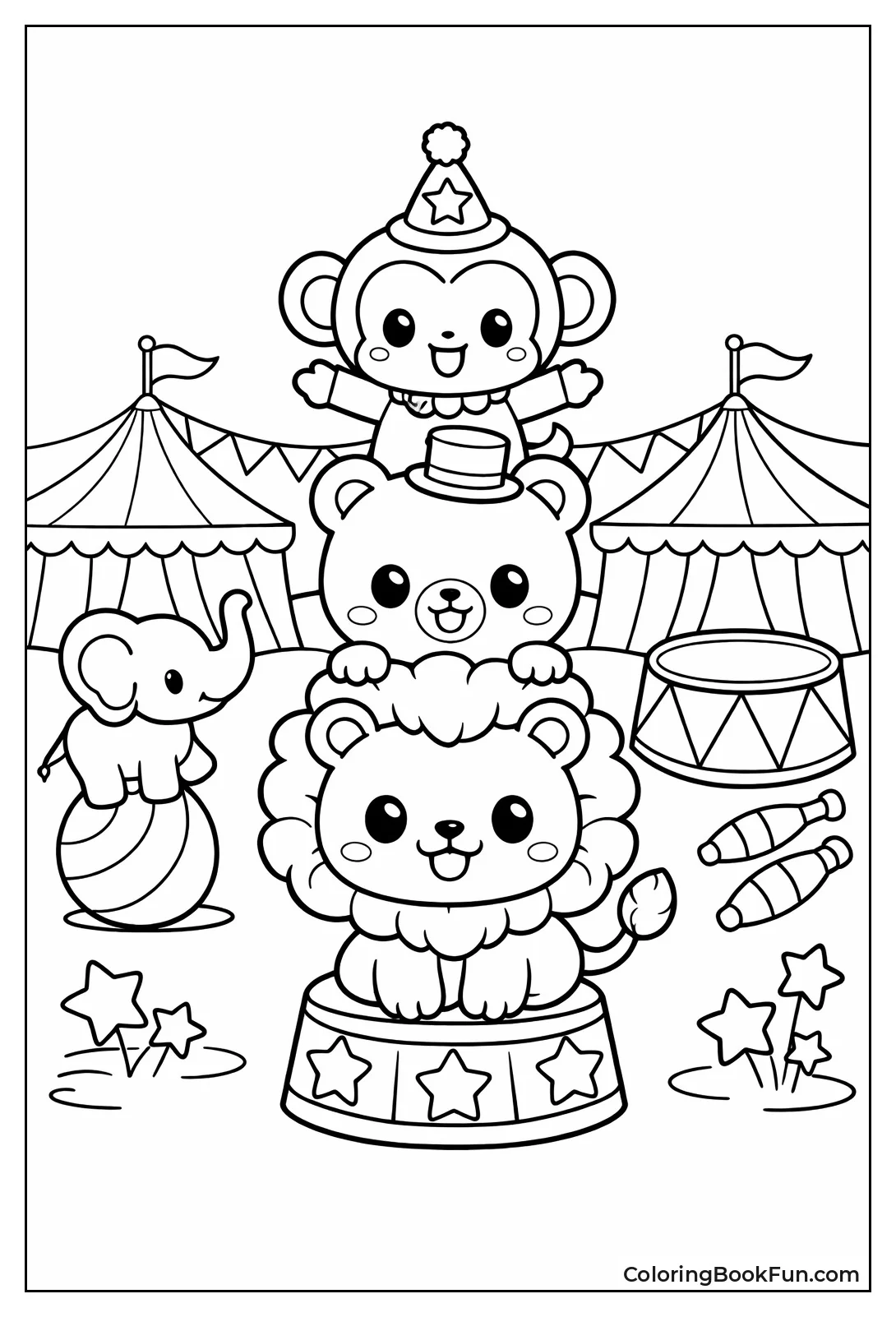 Kawaii Animals in Pyramid