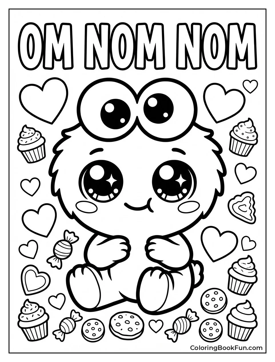 Kawaii Cookie Monster with Sweets