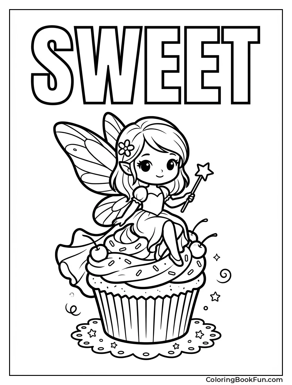 Cupcake Fairy Sitting Cute