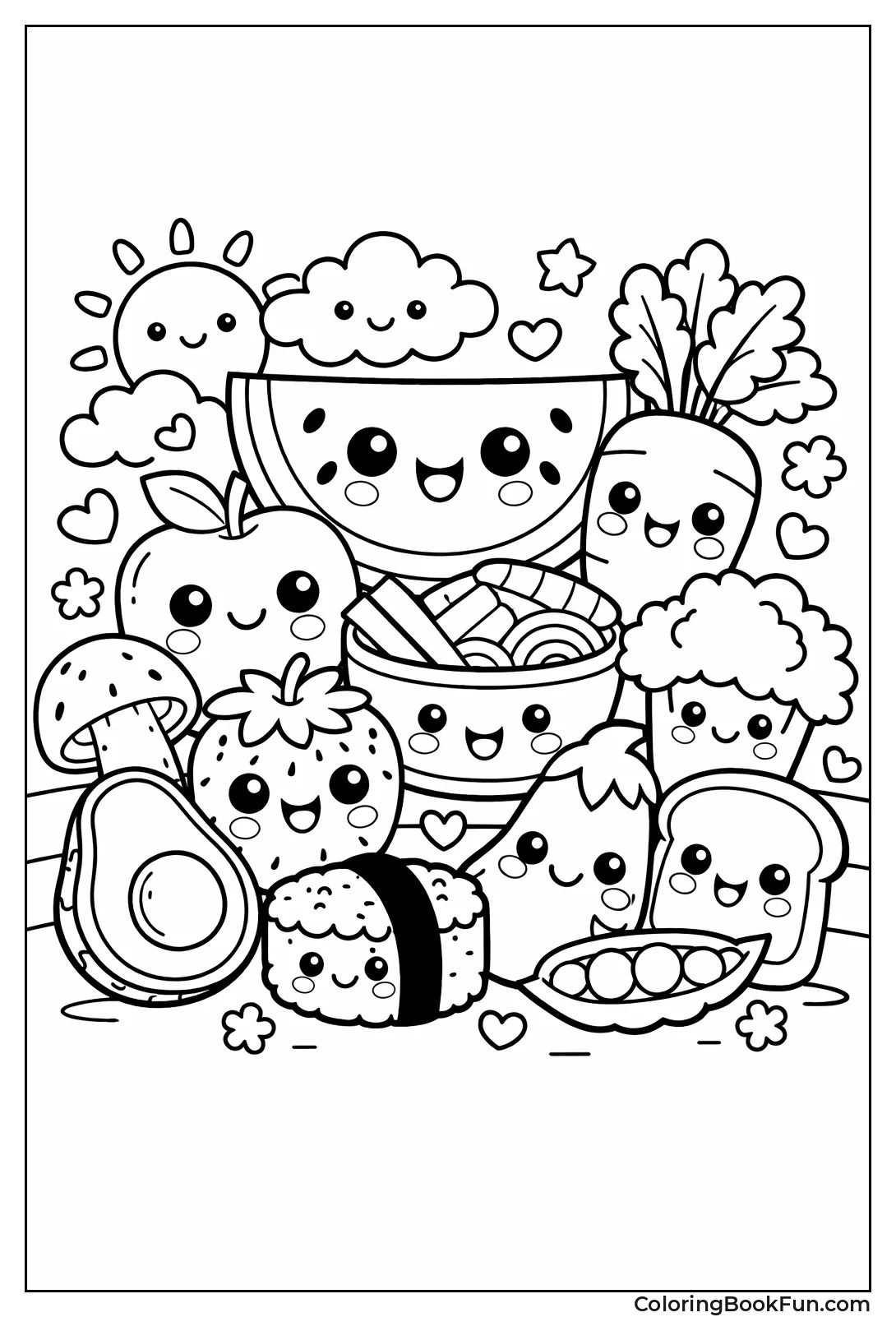 Smiling Fruits and Veggies