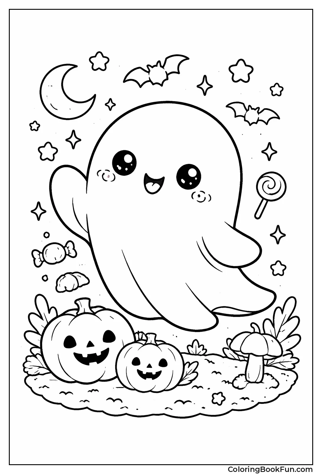 Cute Ghost Winks with Big Eyes