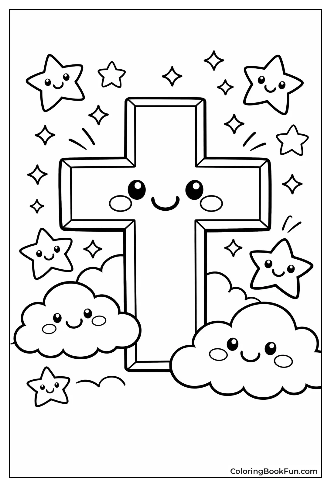 Cute Cross Smiles with Stars