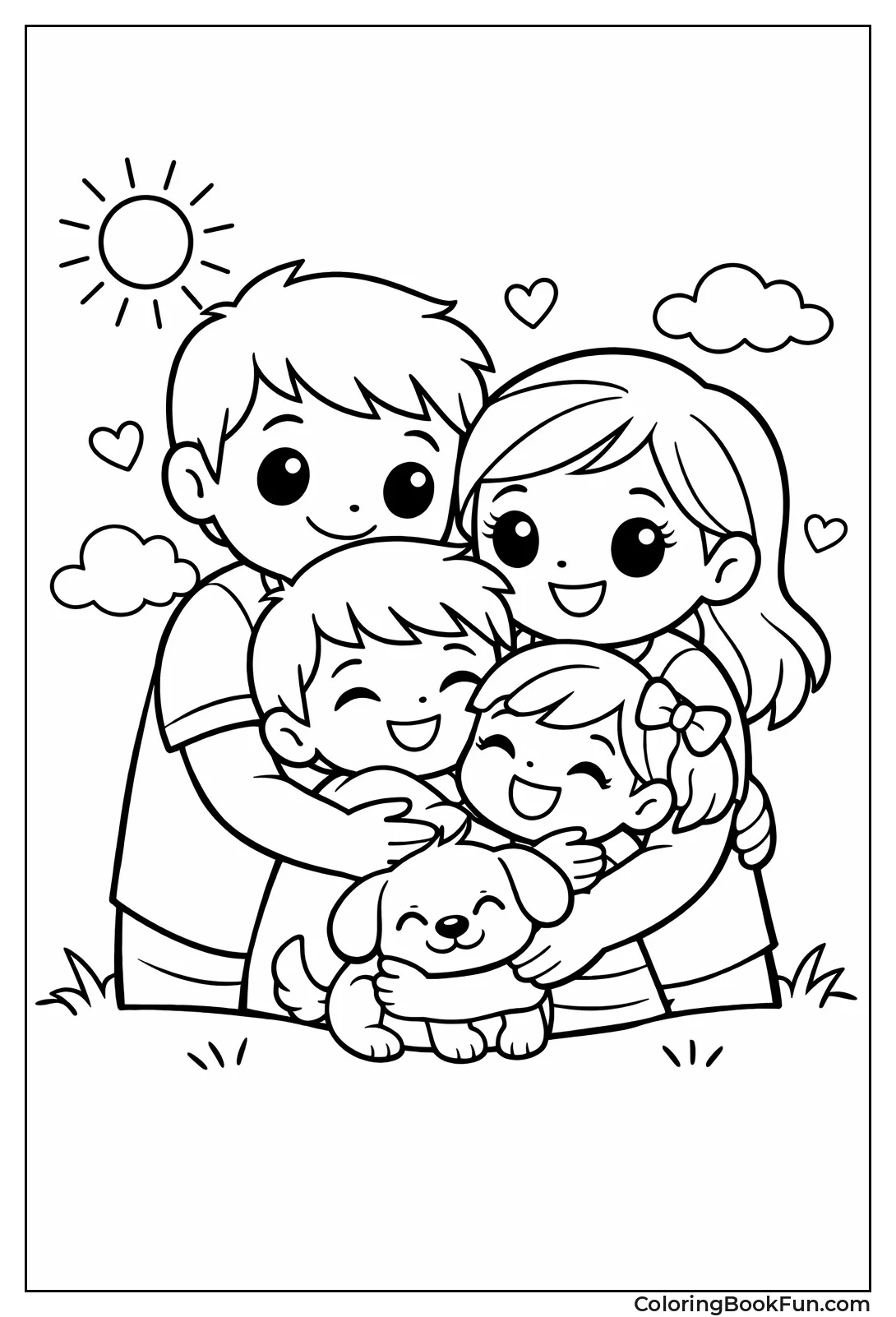 Cute Family Big Hug