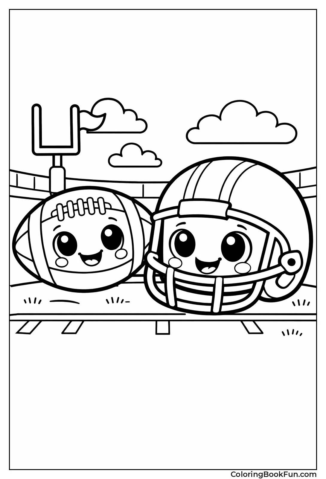 Cute Football and Helmet Smile