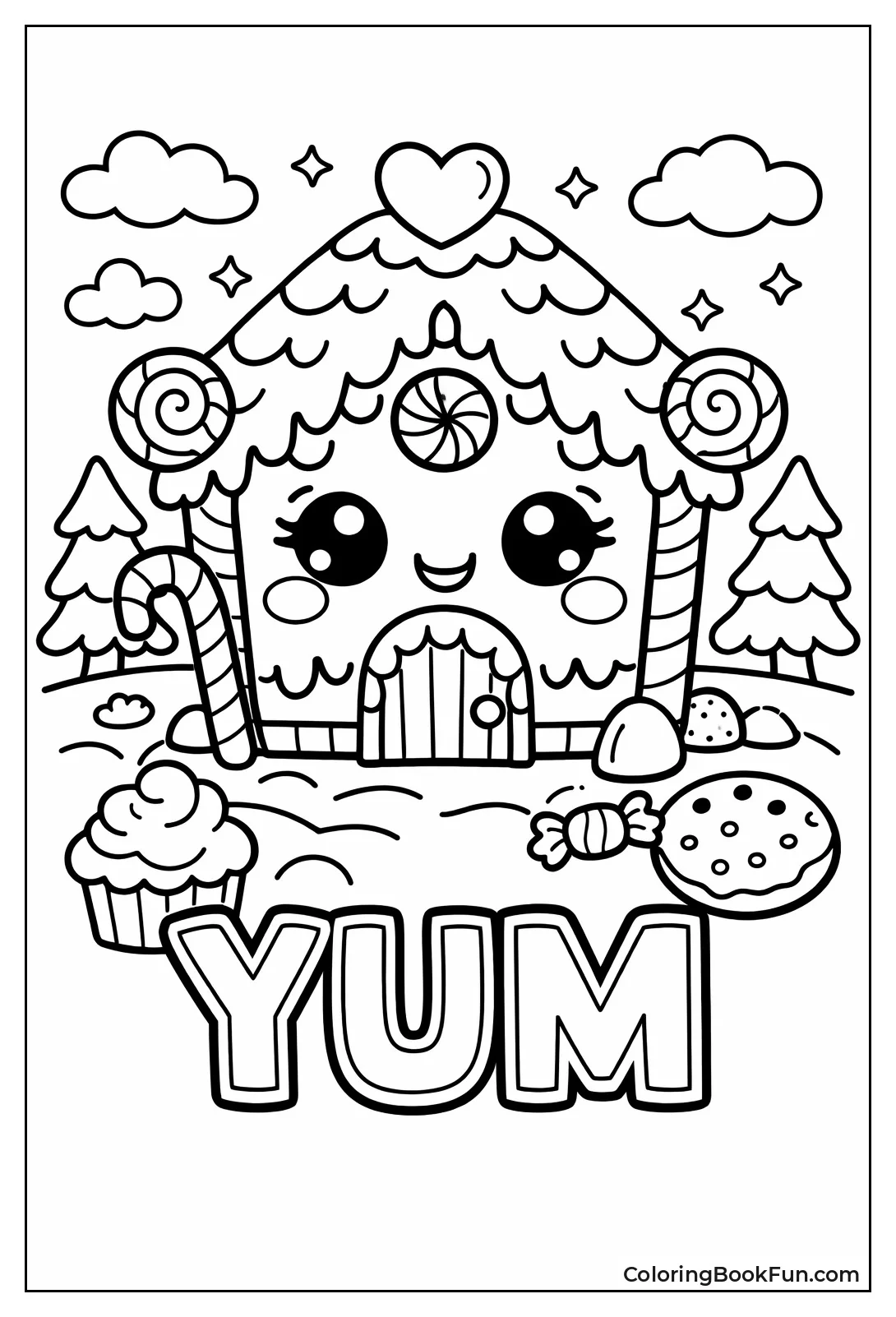 Kawaii Gingerbread House Smiles