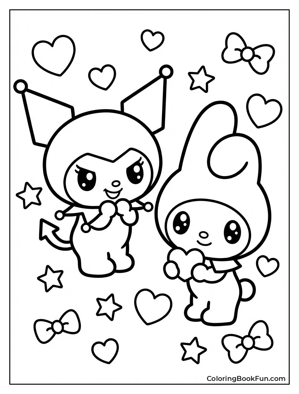 Kawaii Kuromi Hugs My Melody