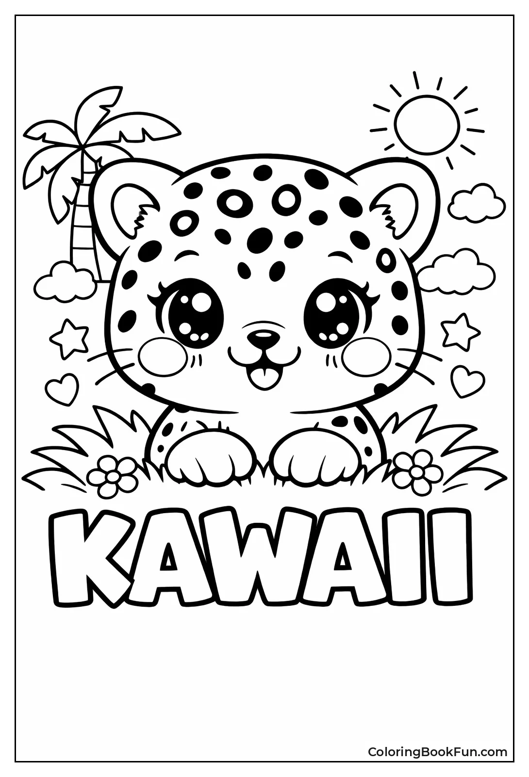 Kawaii Leopard with Rosy Cheeks