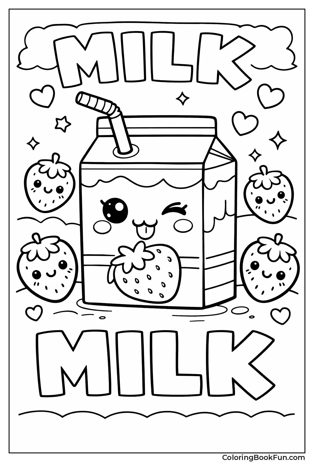 Winking Strawberry Milk Carton
