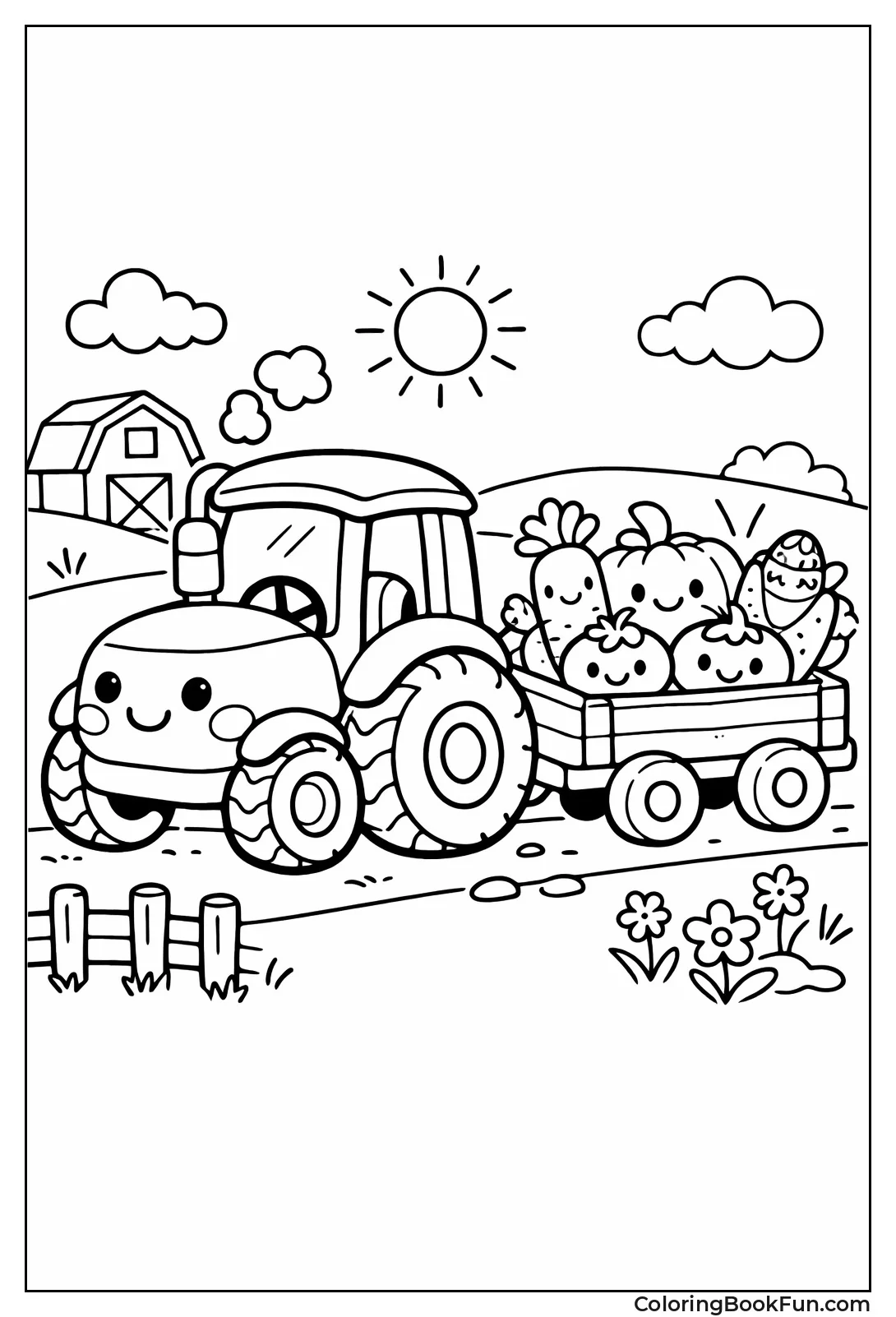 Kawaii Mini Tractor Trailer