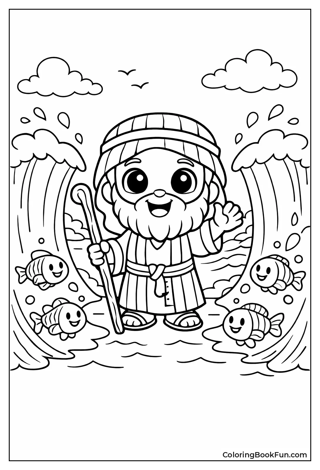 Cute Moses Parts Tiny Sea