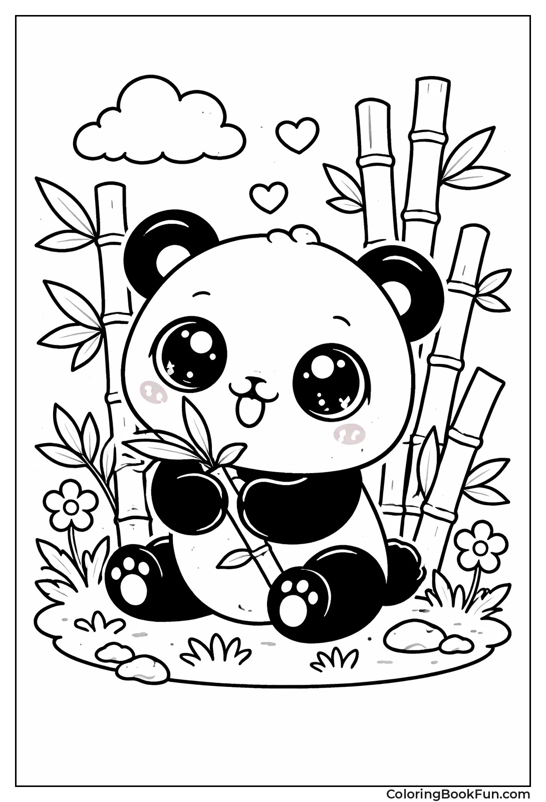 Kawaii Panda with Big Eyes