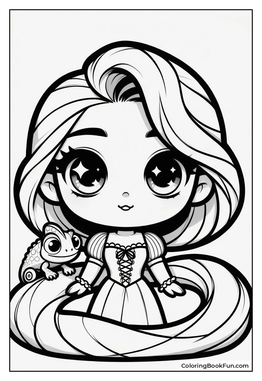 Kawaii Rapunzel and Pascal