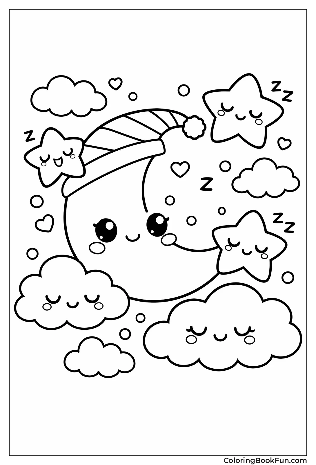 Sleepy Moon with Stars