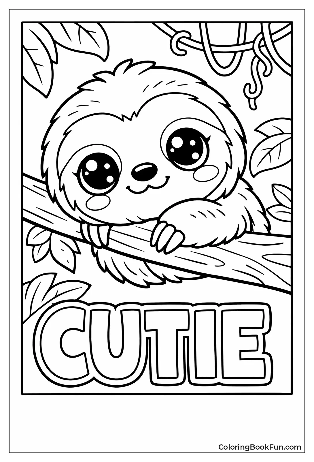 Kawaii Sloth Face Smiling