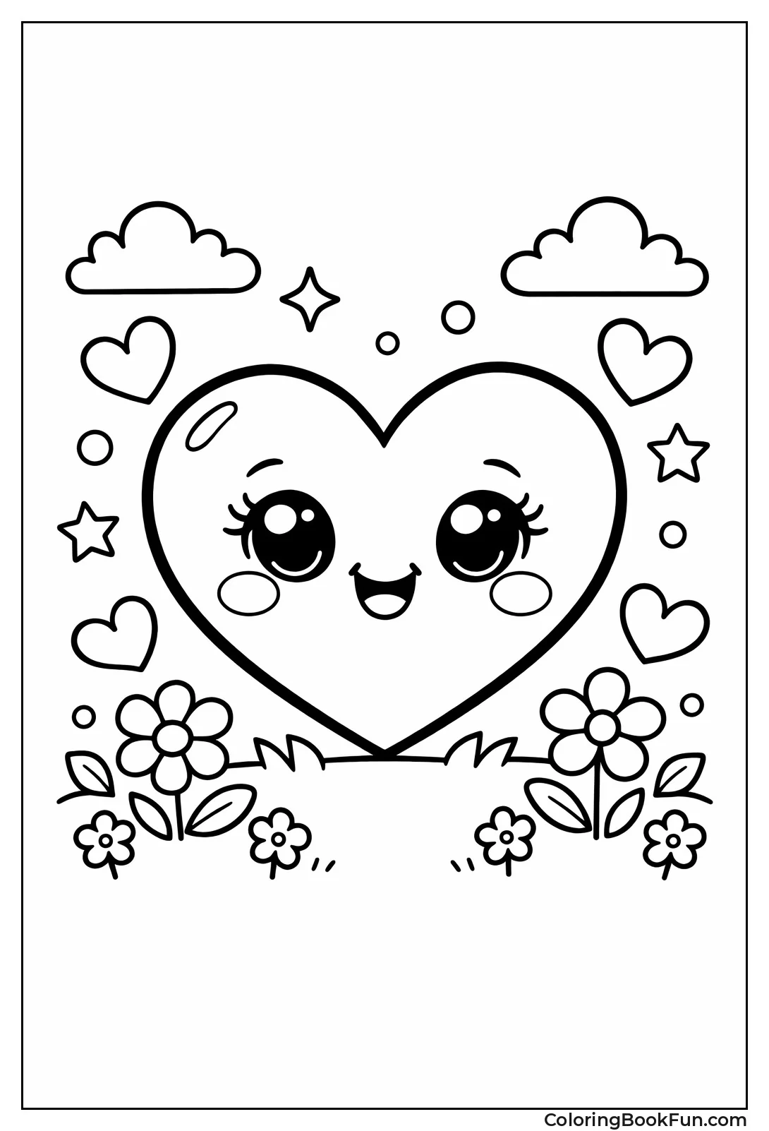 Kawaii Smiling Face Heart