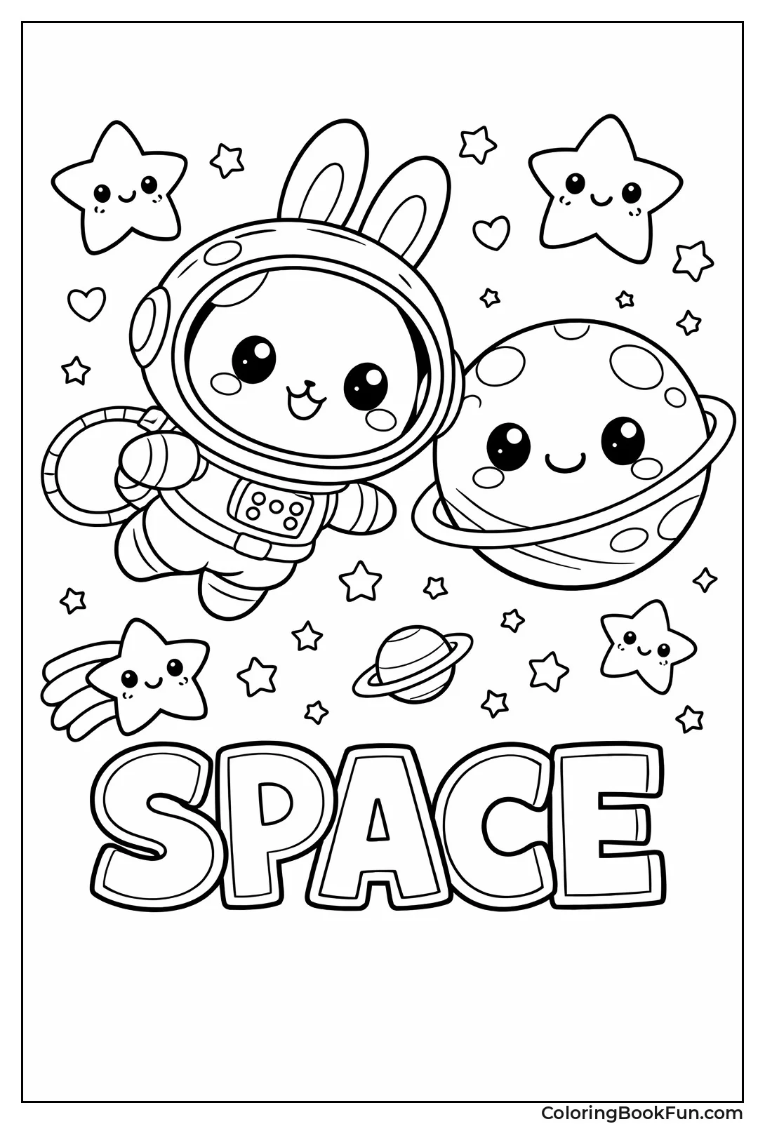 Astronaut Bunny in Space