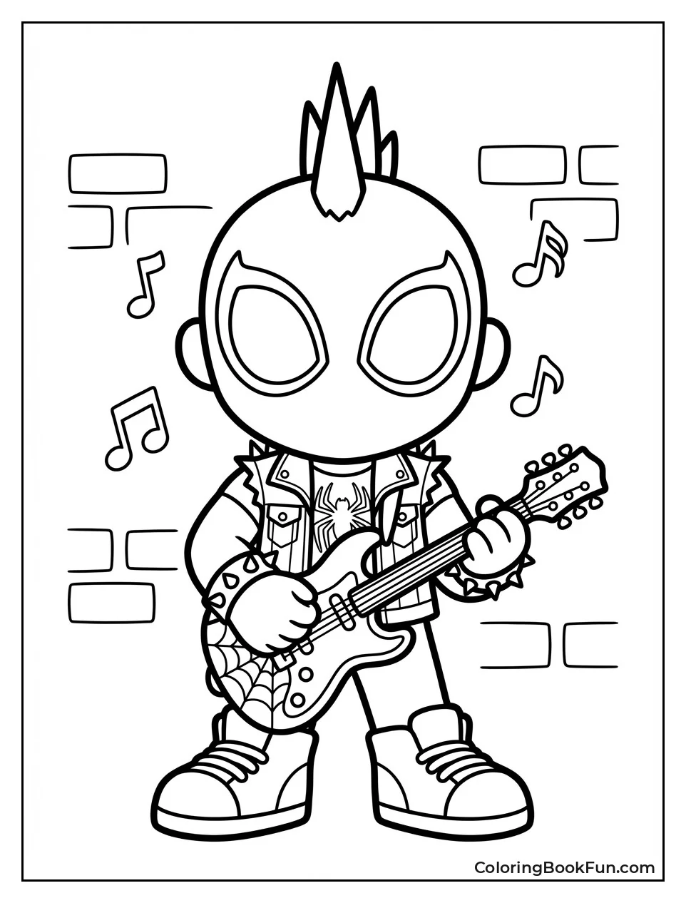 Cute Spider-Punk with Big Eyes