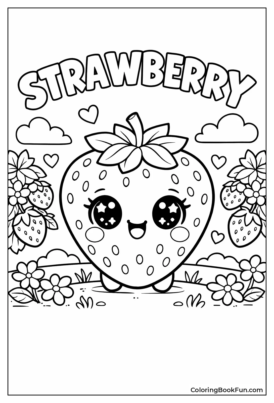 Kawaii Strawberry Smiling Big