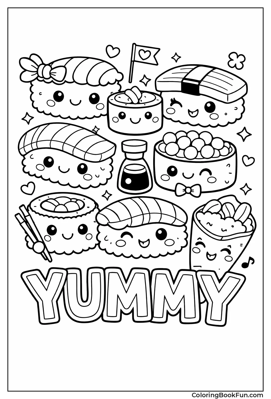 Sushi Rolls with Happy Faces