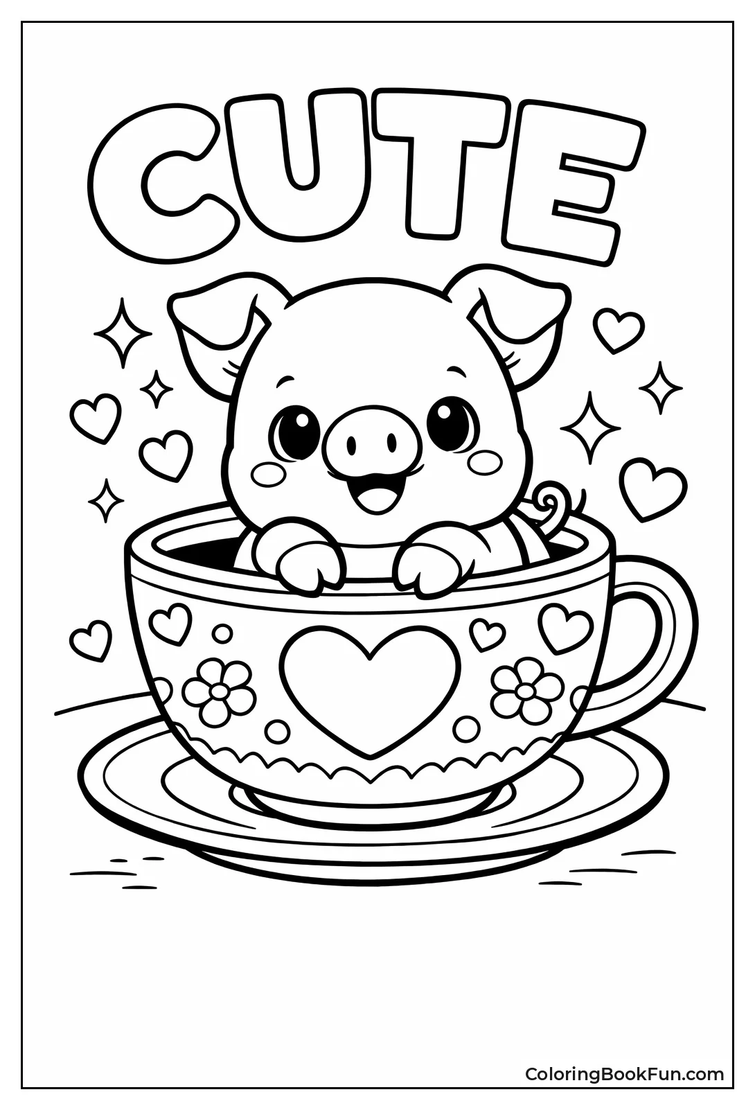 Piglet in Cute Teacup