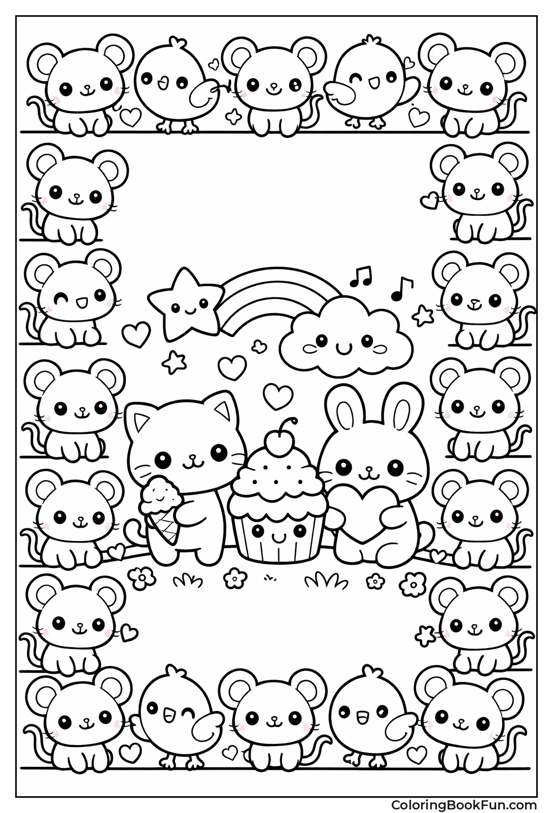Tiny Animals Border Pattern