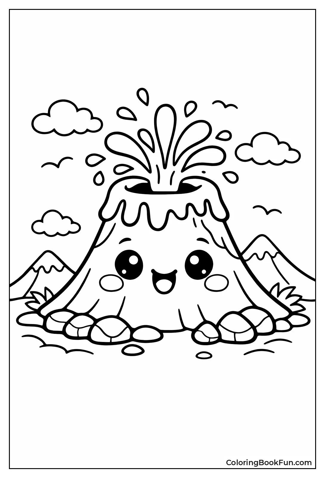 Cute Kawaii Volcano Fountains Lava