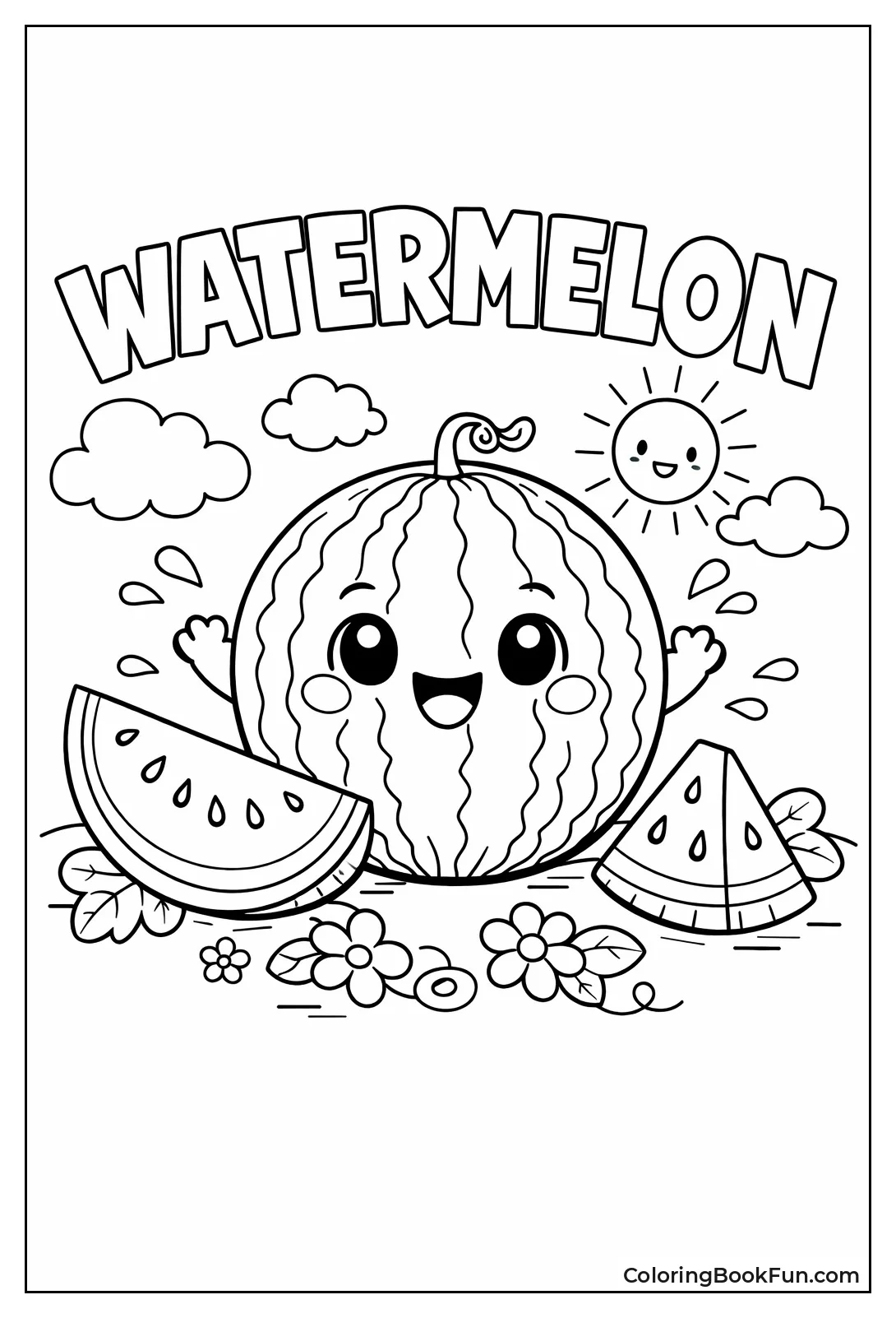 Cute Smiling Watermelon Face