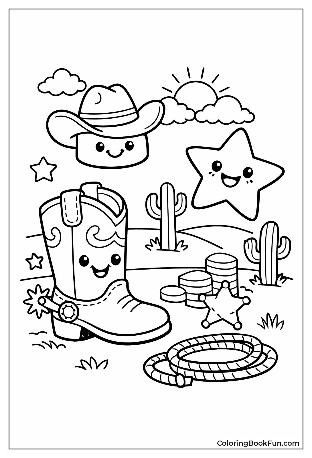 Cute Kawaii Western Icons