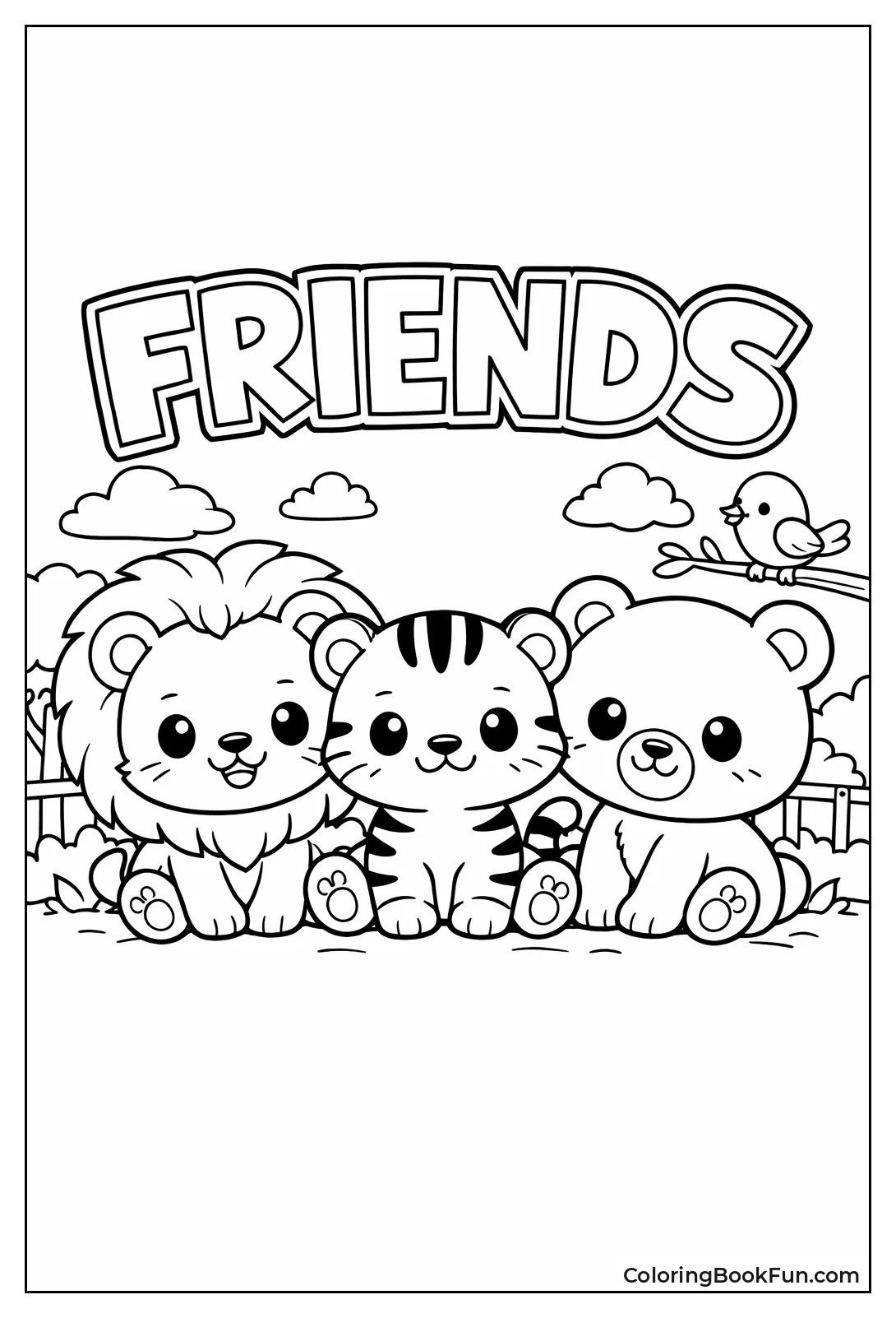 Kawaii Animals Sit Smiling