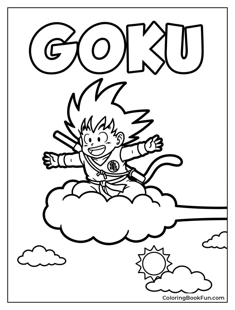 Kid Goku Rides Flying Nimbus