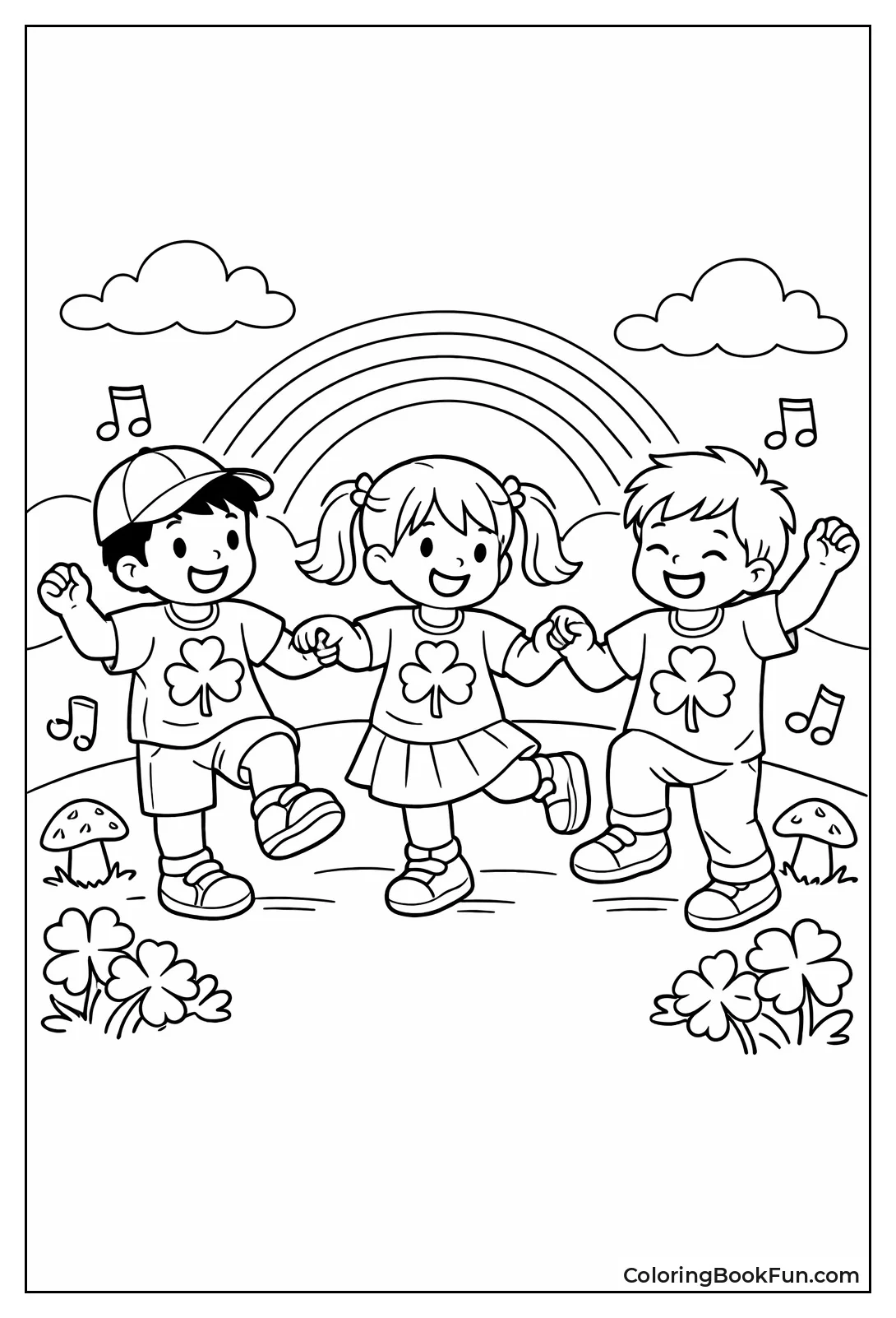 Kids in Shamrock Shirts