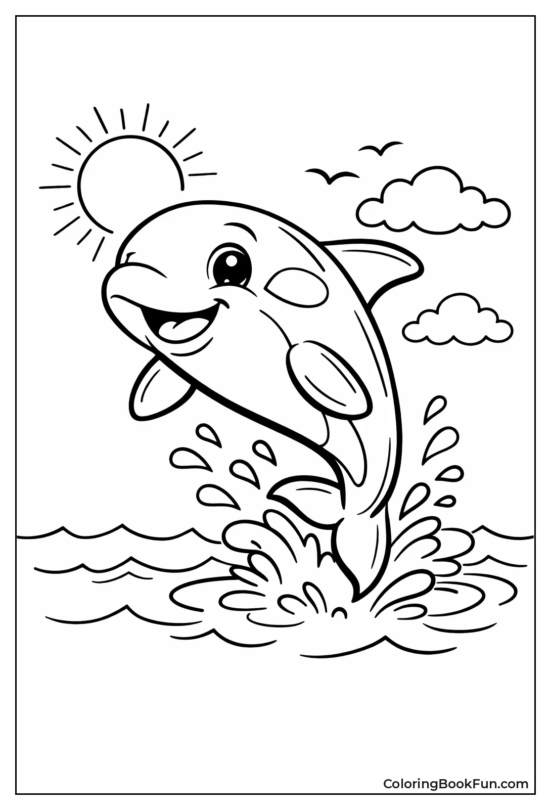 Cute Smiling Cartoon Orca