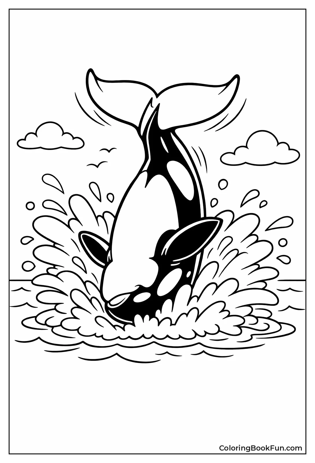 Orca Lobtailing Big Splash