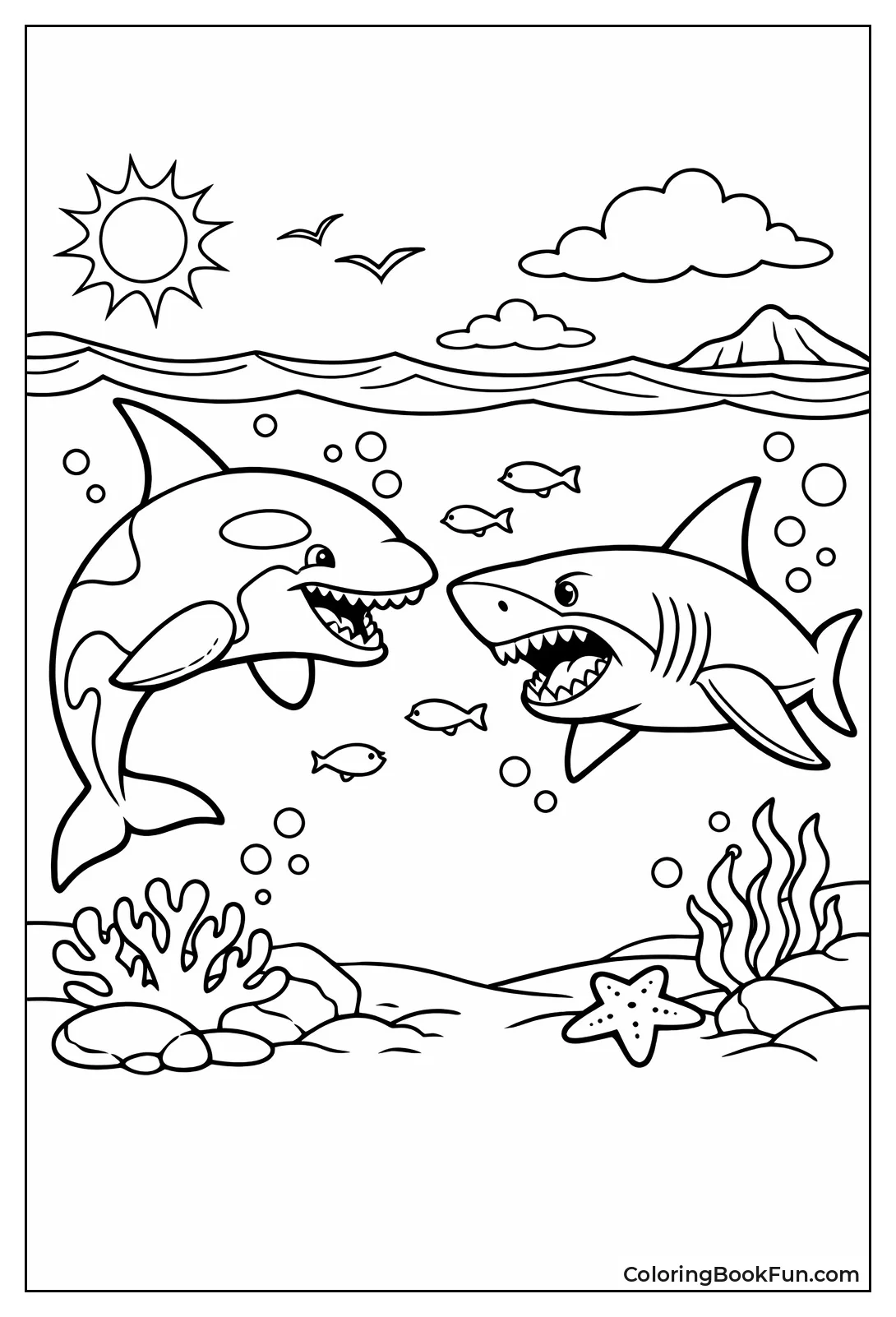 Orca Near Great White