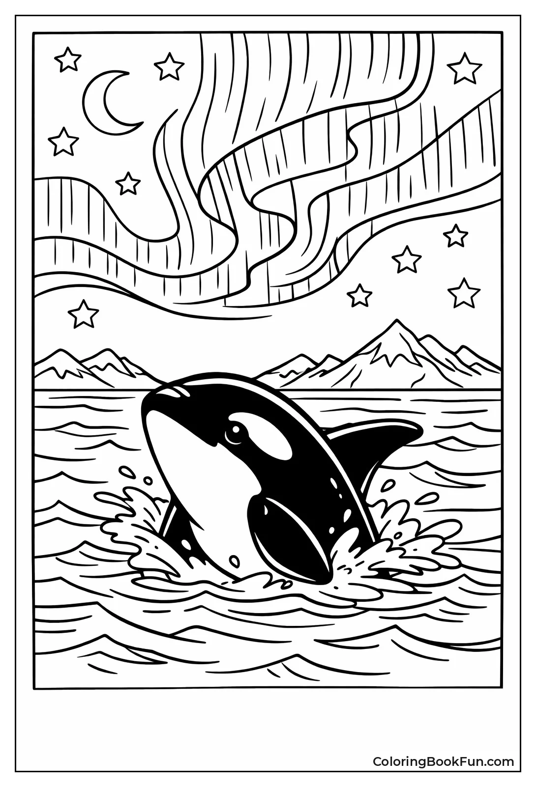 Orca under Aurora Lights