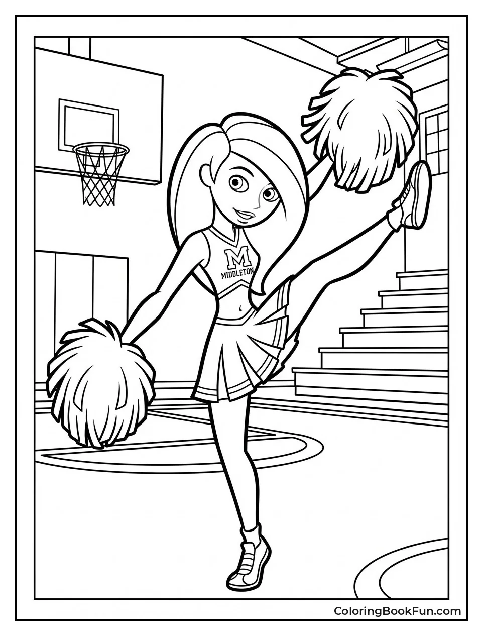 Kim Kicks Cheer Pose