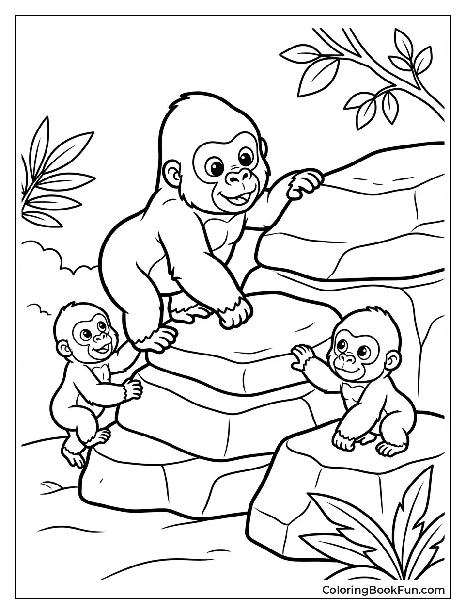 Baby Kong Climbs Rocks