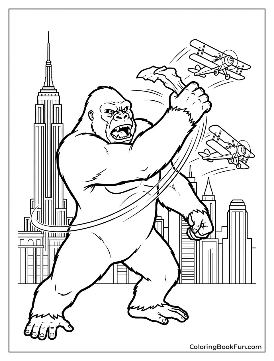Kong Swats Biplanes